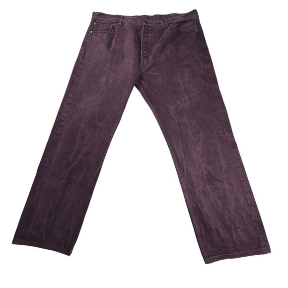 Levi's 501 Men's Original Fit Purple Button Fly Jeans Straight Leg 42x32 (42x30)
